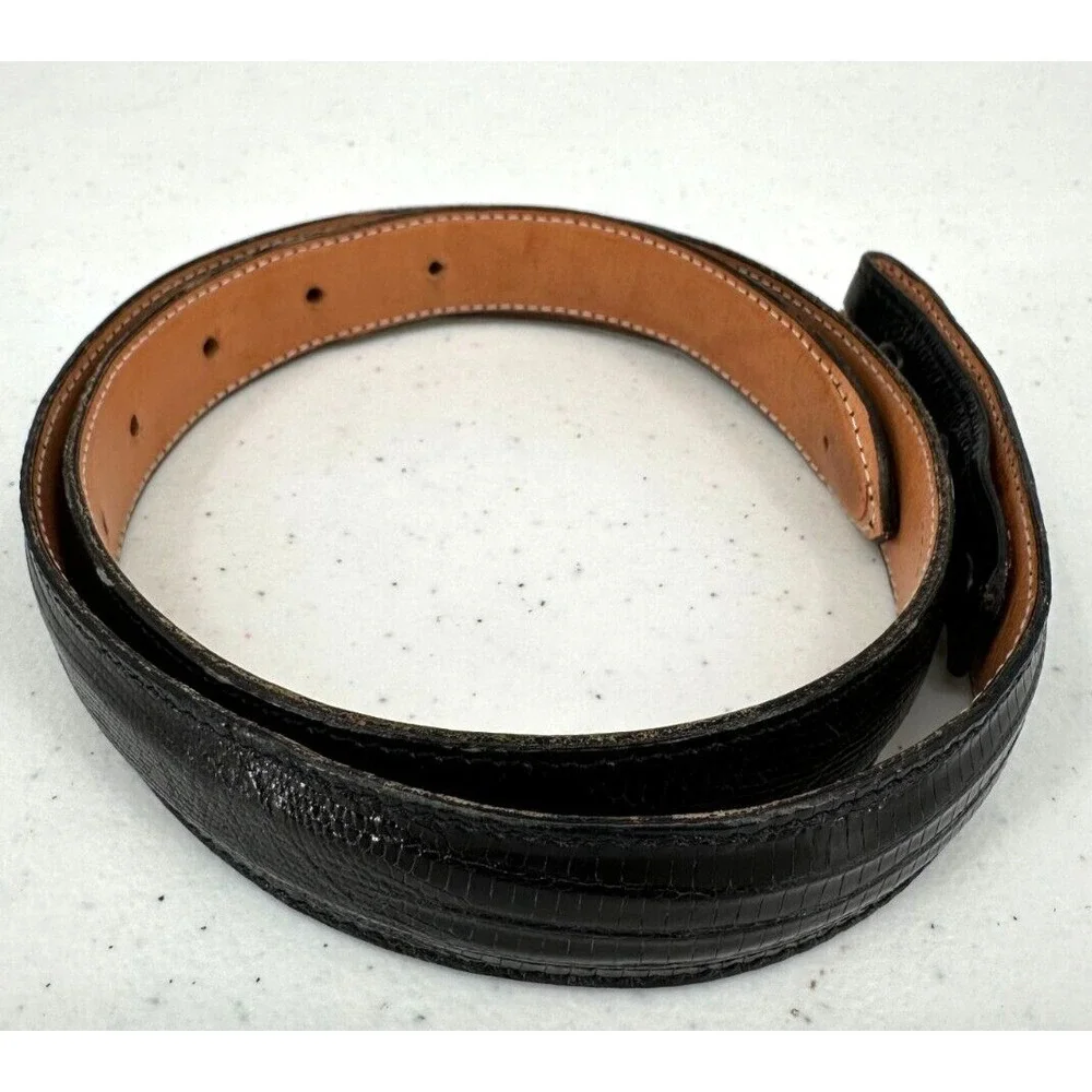 James‎ Reid Ltd. Womens Waist Belt Strap Black Reptile Genuine Leather Size 29